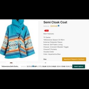 Yellowstone blue jacket worn by Beth on season 3 .